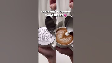 Latte Art Tutorial Wing Heart💜 #latteart #lattearttutorial #shortvideo #coffee