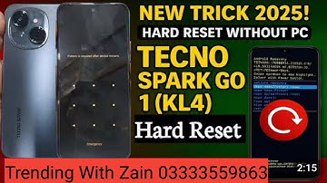  Hard Reset Tecno Spark Go 1 I Tecno KL4Screen Lock Unlock