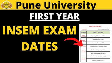 First Year INSEM Exam Dates 2023 | Pune University First Year Insem Exam Dates