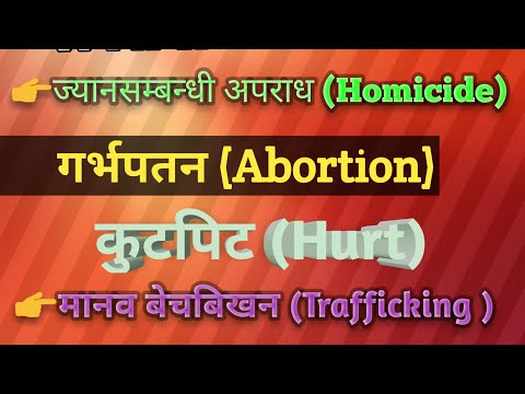 व्यक्ति र मानबिय  मर्यादा विरुद्धका अपराधहरु Offence Against Person and Human Dignity