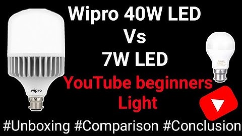 Lighting for YouTube beginners || Unboxing Wipro 40W LED & Comparison with Normal LED bulb