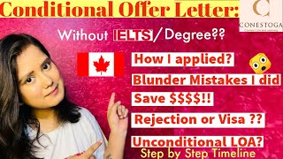 How to apply in College| Conestoga| Canada| Conditional Offer Letter| Visa| That Perfect Journey