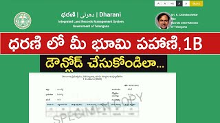 How to Download Pahani and 1B in Dharani Portal Telangana | TS Patta Pass Book Download in Telangana screenshot 2