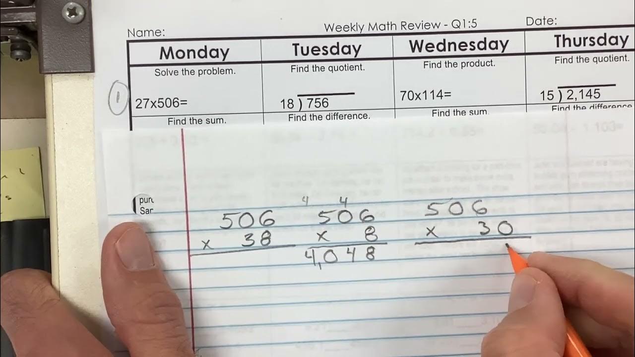 weekly math homework q1 5 answer key