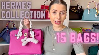 🍊 My Hermes Handbag Collection 2022! 🍊15 BAGS (including one reveal!!)