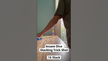 My Most Amazing Dice Stacking Trick Shot! Point Stacking 16 Dice! #shorts #dice #dicestacking