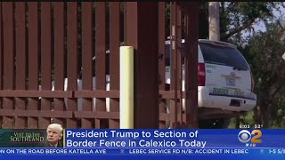 The president will first visit newest stretch of border fence, then
come to beverly hills for a fundraiser. kara finnstrom reports.