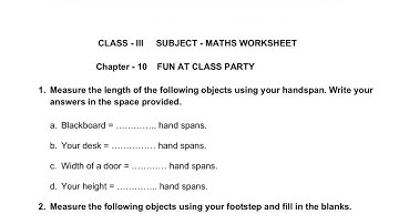 Fun At class party worksheet Class 3, Maths NCERT new book chapter 10 solution with explanation