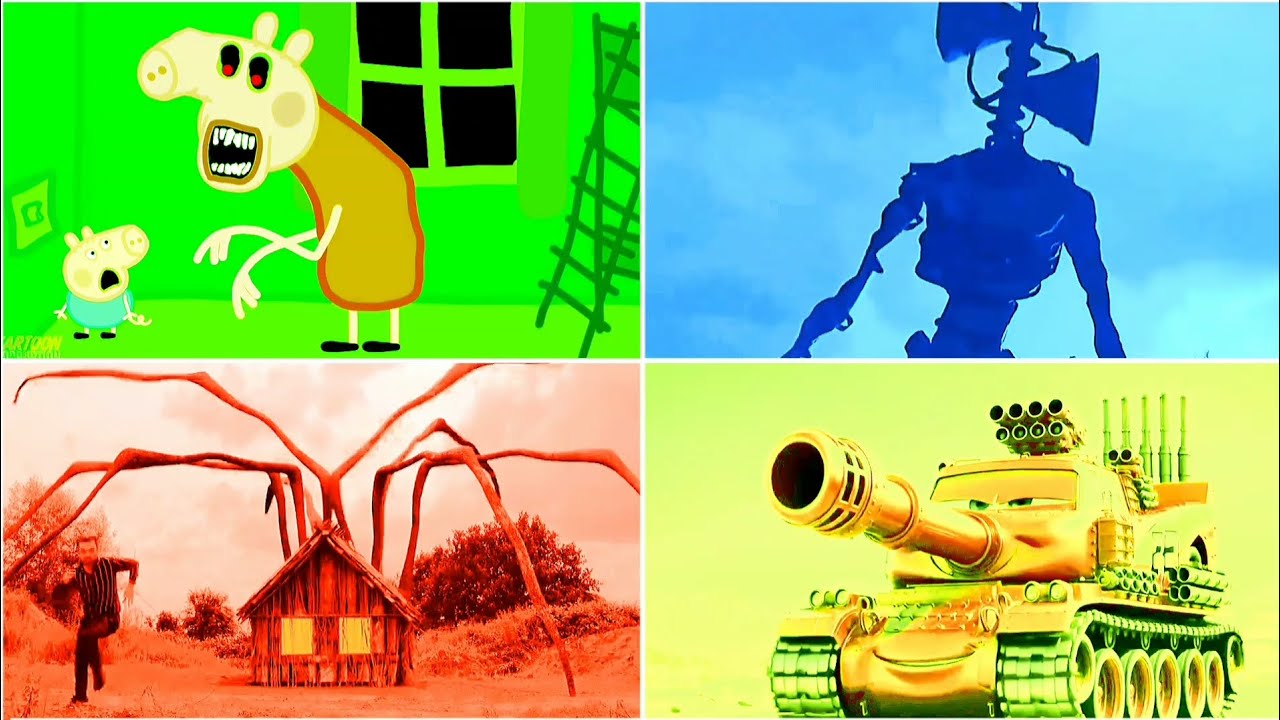 PEPPA PIG EXE 🆚 SCHOOL BUS EATER 🆚 HOUSE HEAD 🆚 MCQUEEN TANK - COFFIN DANCE SONG | TILES HOP 