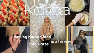 weekends in Korea - making Korean food, unique cafe dates, hair salon in Seoul - couple vlog