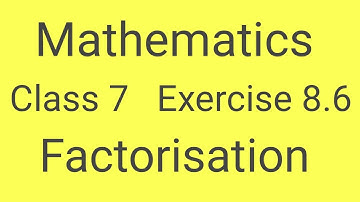 Math Class 7 Chapter 8 Exercise 8.6 Q 1 - 5 factorisation                Spectrum of Knowledge