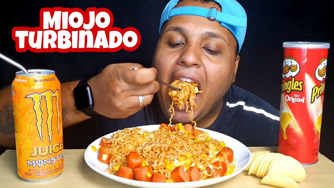 MIOJO TURBINADO, PRINGLES ORIGINAL E MONSTER + HISTÓRIA (MUKBANG)