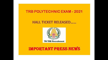 trb polytechnic exam 2021 # hall ticket released.....