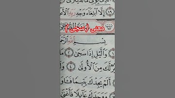 #معنى والليل إذا سجى #سورة _ الضحى