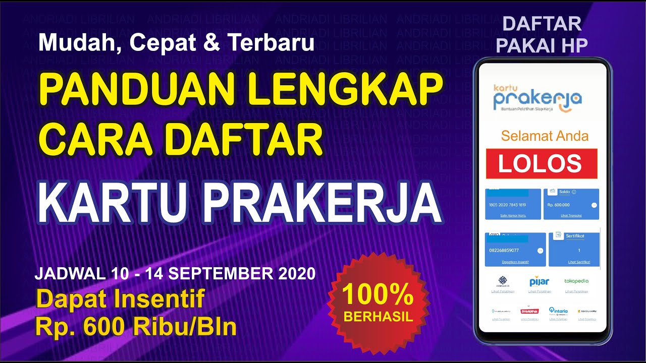 Cara Daftar Kartu Prakerja Lewat Hp Prakerja Gelombang 10 Youtube