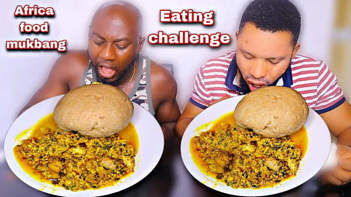 3 MINUTES MAN TO MAN SPEED EATING CHALLENGE | FIRST TO DRINK WATER LOOSE | FUFU AND EGUSI SOUP