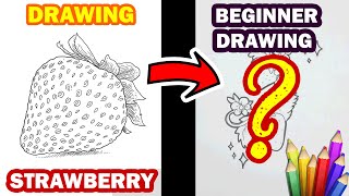 How To Draw Strawberry Easy Method For Beginner - Daily Drawing Tutorial