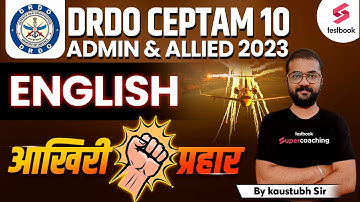 DRDO CEPTAM 10 Admin & Allied English Marathon 2023 | DRDO A&A English Expected Paper | Kaustubh Sir