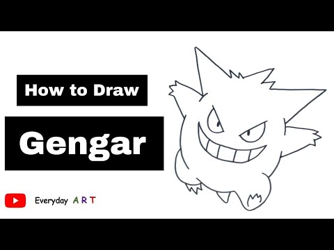 Art 145  How to Draw Gengar for Kids  Easy and Simple Pokemon 2023