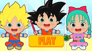 BABIES ALEX AND LILY 🐉🟡 Dress up as Goku and Bulma from Dragon Ball
