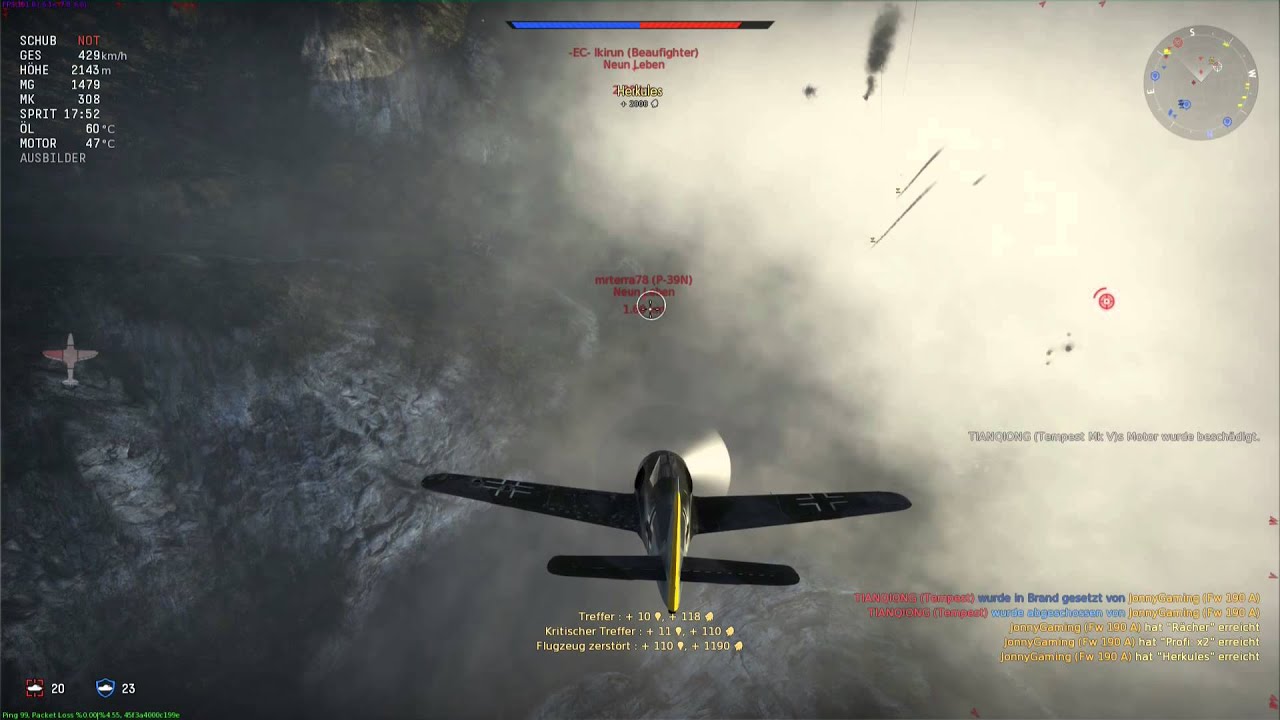 War Thunder Abschuss Serie - 4 Abschüsse 30 Sekunden (German/FullHD/PC/Ultra)