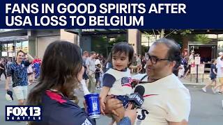 Les supporters américains gardent le moral après la défaite 4-1 face à la Belgique | FOX 13 Seattle