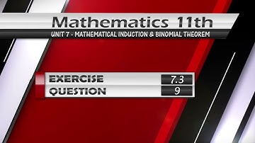 NEW Math 11th Exercise 7.3 Q.9 | MATHEMATICAL INDUCTION & BINOMIAL THEOREM |