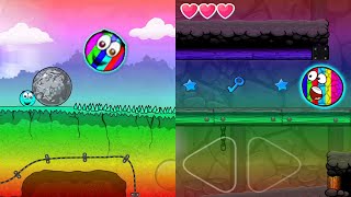Red Ball 4 &amp; Red Ball 3 Rainbow World Caves Vs Red Ball 3 Vs Berry Ball Fun Gameplay