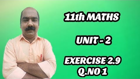 #18 | 11th Maths chapter 2 EXERCISE 2.9 Q.NO 1 online school online class e learning education