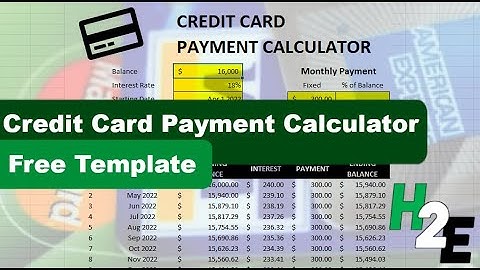 Free Credit Card Payment Calculator Template in Excel