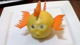 Cómo hacer un pescado con un limón y zanahoria - Arte con frutas - La receta de la abuelita