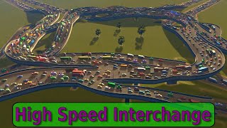 High Speed Banked Curve Interchange (6-Lane)