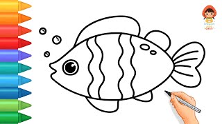 How to Draw a Cute Fish Step by Step Easy to Follow Drawing Fish for Kids and Toddlers