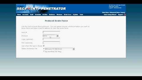 Penetrator Vulnerability Scanning Appliance Brute Force