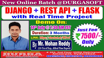 DJANGO + REST API + FLASK Online Training @ DURGASOFT