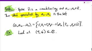 Section 3.2, Ideals, Finitely Generated Ideals