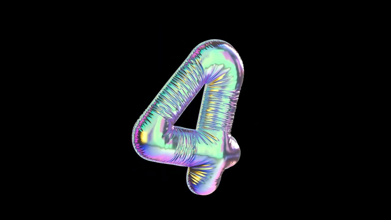 Balloon Iridescent 10 Second Countdown With Exploding Confetti On Alpha