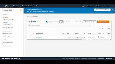Tworzenie bazy danych MySQL w RDS Amazon Web Services