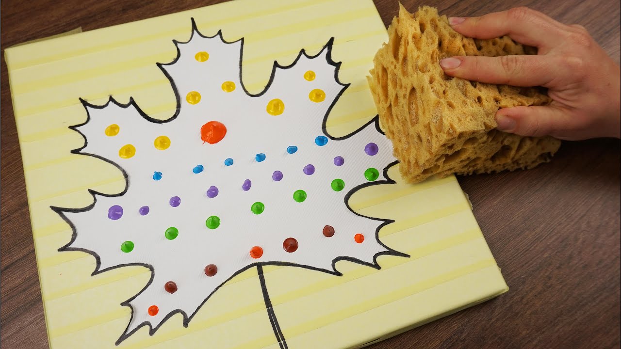 Легко Осеннее дерево Пейзаж Акриловая живопись | Красивый осенний пейзаж | DIY