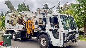 Walker Garbage Service- First Mack LR Labrie Automizer Garbage Truck!!