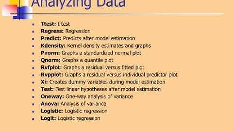 Stata Tutorial: Introduction to Stata