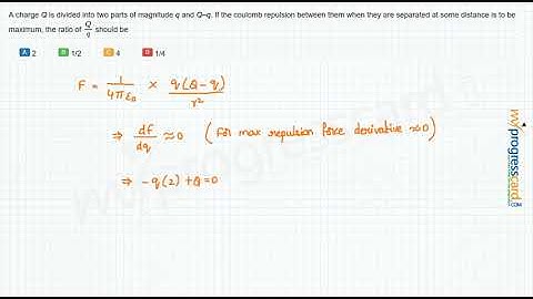 A charge Q is divided into two parts of magnitude q and Q–q.