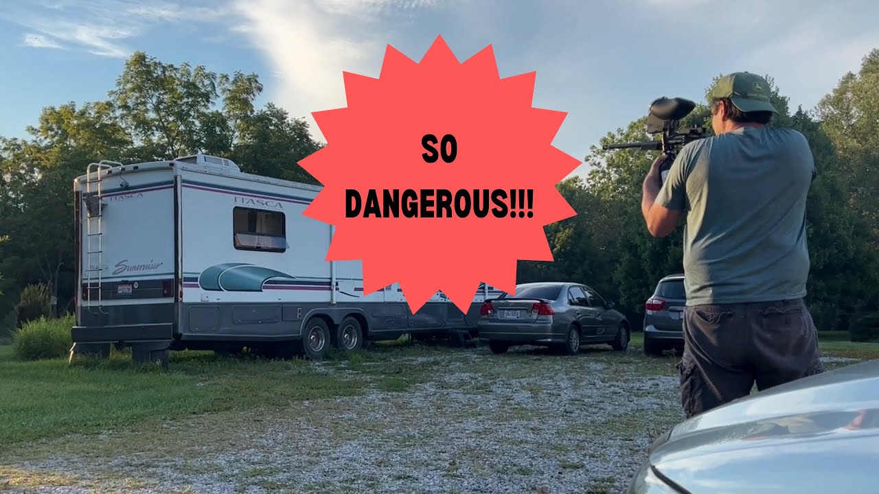 Can you remove a giant nest with a paintball gun??? 😨🤯😳 YouTube