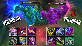 AP VOLIBEAR vs AD VOLIBEAR FULL BUILD FIGHTS & Best Pentakills!a