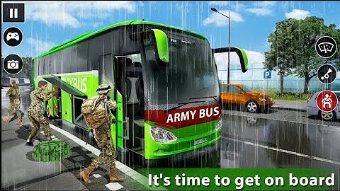 Army Bus Simulator ~ Bus Games 2022 ~ Military Coach Transporter New Bus Unlocked Android Gameplay