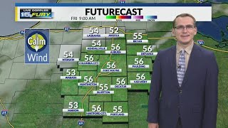 Midday clouds and mainly dry