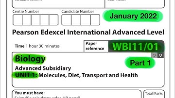 A level | biology | Unit 1 | Edexcel | January 2022 | Part 1 of 2