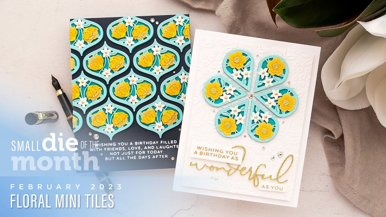 Spellbinders February 2023 Small Die of the Month – Floral Mini Tiles