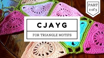 Part 2 of 3: CJAYG for Triangle motifs using SC - join as you go continuous crochet joining