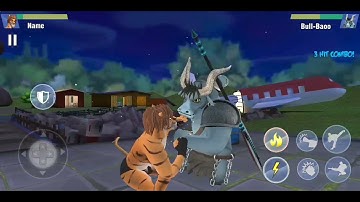 new kung fu animal fighting games:wild karate fighter Android- Sher khan🆚 Bull-Baoo 2021 part 4